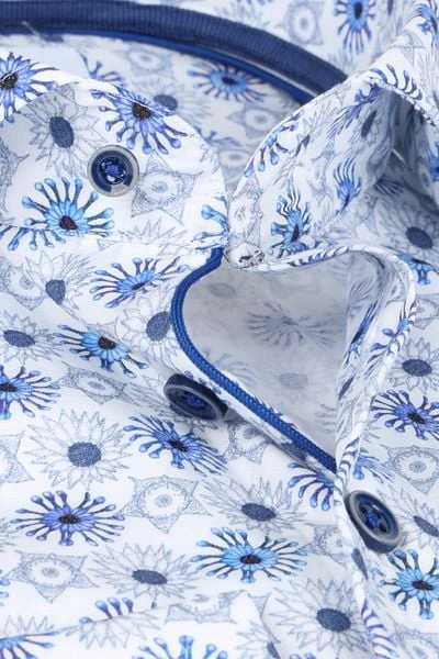 R2 Overhemd Extra Long Sleeve Fantasieprint Blauw 7 R2 Overhemd Extra Long Sleeve Fantasieprint Blauw - Afbeelding 5