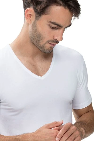 Mey V-hals Dry Cotton T-shirt Wit 6 Mey V-hals Dry Cotton T-shirt Wit - Afbeelding 4