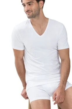 Mey V-hals Dry Cotton T-shirt Wit 12 Mey V-hals Dry Cotton T-shirt Wit -Kleding Kortingswinkel 70290 4