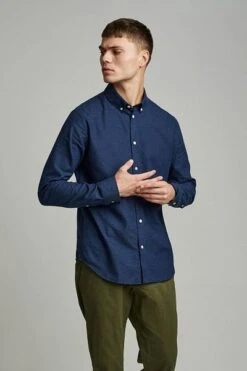 AnerkjendtÂ Overhemd Akkonrad Donkerblauw -Kleding Kortingswinkel 70318 4