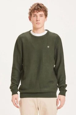 KnowledgeCotton Apparel Trui Field Donkergroen -Kleding Kortingswinkel 70349 10