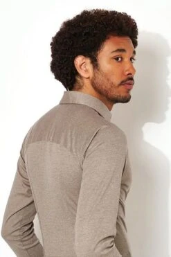 Desoto Overhemd Strijkvrij Modern Kent Lichtbruin -Kleding Kortingswinkel 70457 3