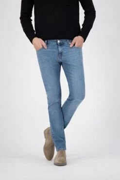 MUD Jeans Denim Slim Lassen Fan Stone Blauw -Kleding Kortingswinkel 70486 5