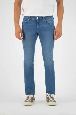 MUD Jeans Denim Slim Lassen Pure Blue -Kleding Kortingswinkel 70487 6