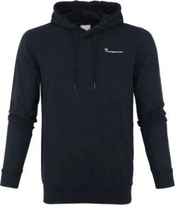 KnowledgeCotton Apparel Elm Hoodie Donkerblauw -Kleding Kortingswinkel 70537 1 1