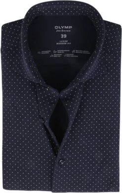 OLYMP Luxor Jersey Stretch Overhemd 24/Seven Stippen Donkerblauw 12 OLYMP Luxor Jersey Stretch Overhemd 24/Seven Stippen Donkerblauw -Kleding Kortingswinkel 70780 1 1