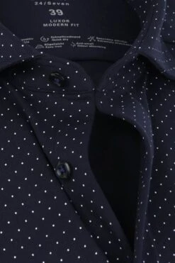 OLYMP Luxor Jersey Stretch Overhemd 24/Seven Stippen Donkerblauw 13 OLYMP Luxor Jersey Stretch Overhemd 24/Seven Stippen Donkerblauw -Kleding Kortingswinkel 70780 2 1