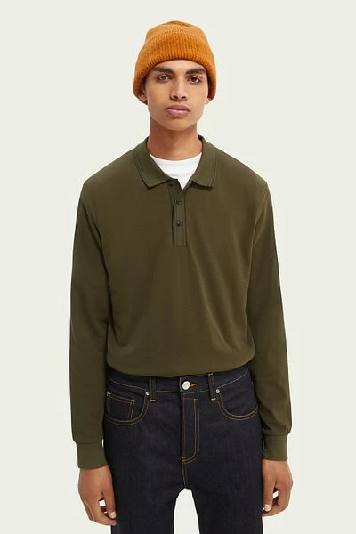 Scotch And Soda Long Sleeve Polo Donkergroen 4 Scotch And Soda Long Sleeve Polo Donkergroen - Afbeelding 2