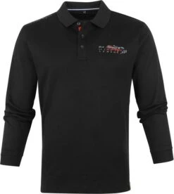 Casa Moda Long Sleeve Polo Racing Zwart