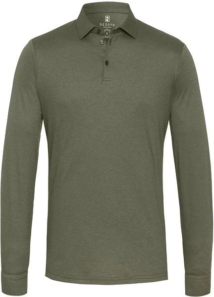 Desoto New Hai Polo LS Donkergroen 5 Desoto New Hai Polo LS Donkergroen - Afbeelding 3