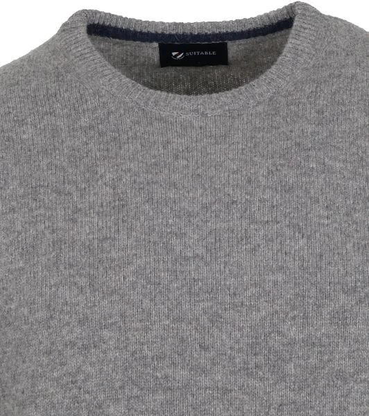 Suitable Lamswol Trui O-Hals Grijs 5 Suitable Lamswol Trui O-Hals Grijs - Afbeelding 3