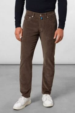 Pierre Cardin Lyon Voyage Corduroy Broek Donkerbruin -Kleding Kortingswinkel 71499 5