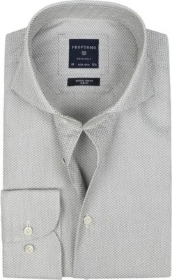 Profuomo SF Originale Strijkvrij Overhemd Jaquard Groen -Kleding Kortingswinkel 71520 1 1