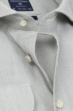 Profuomo SF Originale Strijkvrij Overhemd Jaquard Groen -Kleding Kortingswinkel 71520 2 1