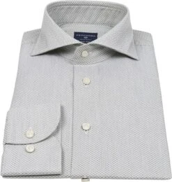 Profuomo SF Originale Strijkvrij Overhemd Jaquard Groen -Kleding Kortingswinkel 71520 3 1