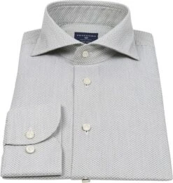 Profuomo SF Originale Strijkvrij Overhemd Jaquard Groen -Kleding Kortingswinkel 71520 3