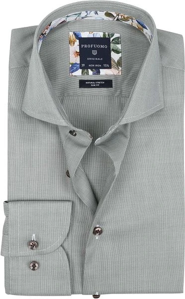 Profuomo SF Originale Strijkvrij Overhemd Groen 3 Profuomo SF Originale Strijkvrij Overhemd Groen