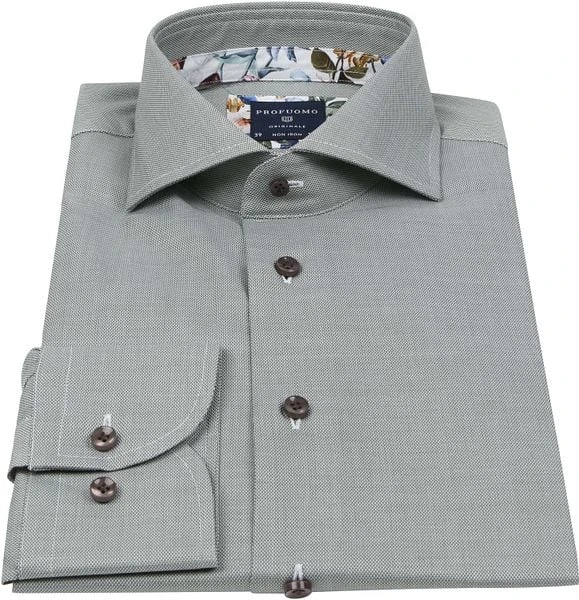 Profuomo SF Originale Strijkvrij Overhemd Groen 8 Profuomo SF Originale Strijkvrij Overhemd Groen - Afbeelding 6