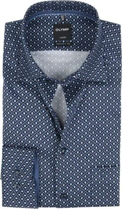 OLYMP Overhemd Luxor MF Grafisch Minimal Blauw 12 OLYMP Overhemd Luxor MF Grafisch Minimal Blauw -Kleding Kortingswinkel 71525 1 1