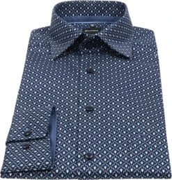 OLYMP Overhemd Luxor MF Grafisch Minimal Blauw 10 OLYMP Overhemd Luxor MF Grafisch Minimal Blauw -Kleding Kortingswinkel 71525 3
