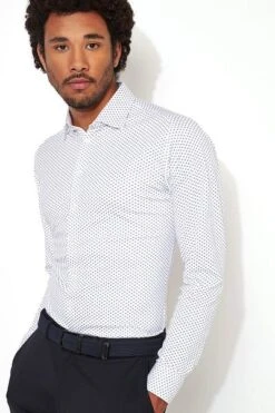 Desoto Overhemd Kent Grafische Print Wit 9 Desoto Overhemd Kent Grafische Print Wit -Kleding Kortingswinkel 71814 2