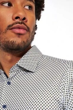 Desoto Overhemd Kent Grafische Print Taupe -Kleding Kortingswinkel 71815 4