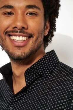 Desoto Overhemd Kent Grafische Print Zwart -Kleding Kortingswinkel 71816 4