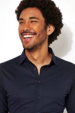 Desoto Overhemd Kent Grafische Print Donkerblauw 11 Desoto Overhemd Kent Grafische Print Donkerblauw -Kleding Kortingswinkel 71817 4