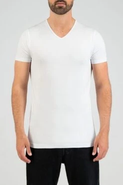 Slater 2-pack The Perfect T-shirt 10+10 V-Hals Wit -Kleding Kortingswinkel 71947 3 1