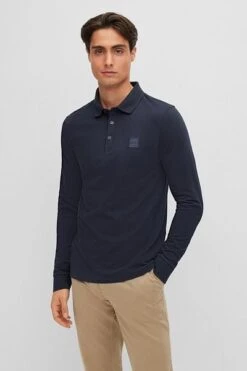 Hugo Boss LS Polo Passerby Navy -Kleding Kortingswinkel 72072 6 1