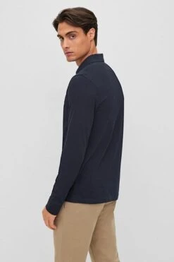 Hugo Boss LS Polo Passerby Navy -Kleding Kortingswinkel 72072 8