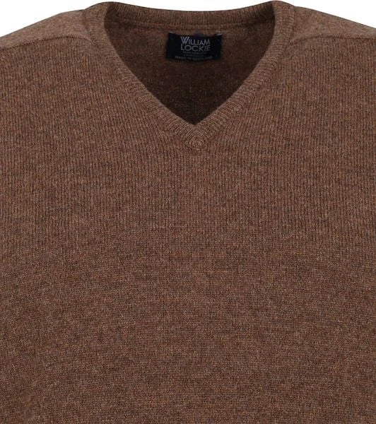 William Lockie V-Hals Lamswol Bruin 8 William Lockie V-Hals Lamswol Bruin - Afbeelding 6