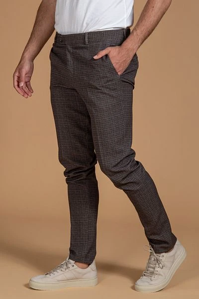 Suitable Pantalon Jersey Ruit Bruin 4 Suitable Pantalon Jersey Ruit Bruin - Afbeelding 2