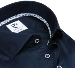 R2 Overhemd Melange Donkerblauw XLS -Kleding Kortingswinkel 72485 2 1