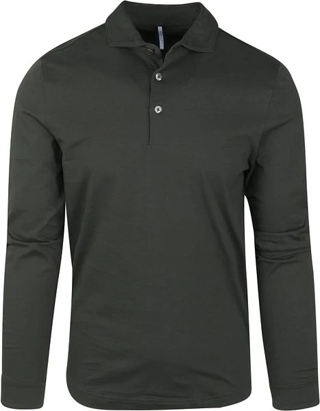 Profuomo Groene Longsleeve Polo 3 Profuomo Groene Longsleeve Polo