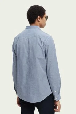 Scotch And Soda Overhemd Geruit Blauw 10 Scotch And Soda Overhemd Geruit Blauw -Kleding Kortingswinkel 72596 5