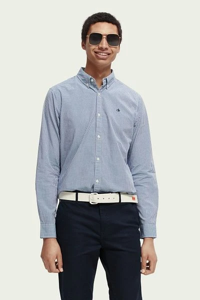 Scotch And Soda Overhemd Geruit Blauw 4 Scotch And Soda Overhemd Geruit Blauw - Afbeelding 2