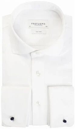 Profuomo Shirt Cutaway Dubbel Manchet Wit -Kleding Kortingswinkel 7274 14 1