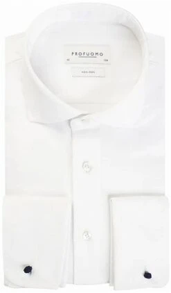 Profuomo Shirt Cutaway Dubbel Manchet Wit