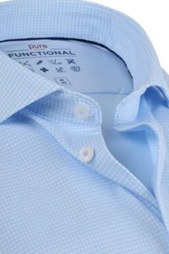 Pure Overhemd Functional Pied De Poule Blauw -Kleding Kortingswinkel 73199 2 1