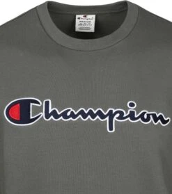 Champion Sweater Script Logo Donkergroen -Kleding Kortingswinkel 73226 2