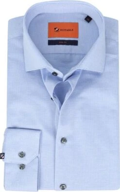 Suitable Overhemd Structure Blauw