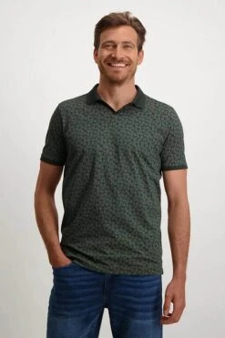 State Of Art Polo Donkergroen Print -Kleding Kortingswinkel 73469 9