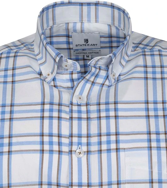 State Of Art Shortsleeve Overhemd Blauw Geruit 5 State Of Art Shortsleeve Overhemd Blauw Geruit - Afbeelding 3