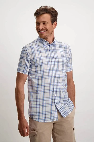 State Of Art Shortsleeve Overhemd Blauw Geruit 4 State Of Art Shortsleeve Overhemd Blauw Geruit - Afbeelding 2