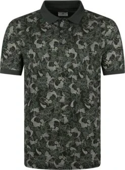 State Of Art Polo Donkergroen Botanische Print