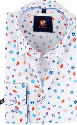 Suitable Twill Overhemd Ballen Wit -Kleding Kortingswinkel 73791 1 1