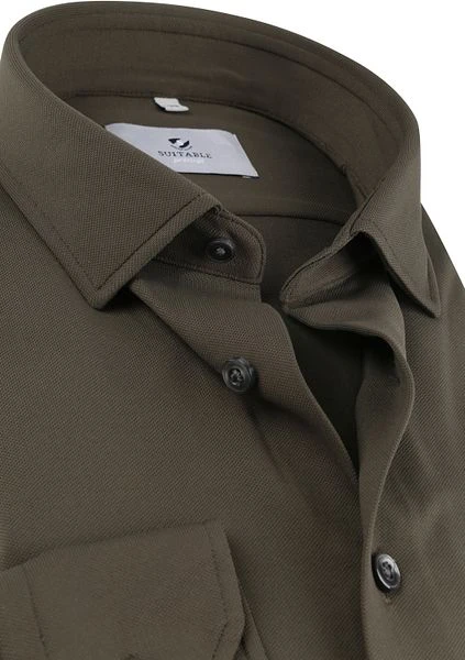 Suitable Overhemd Tech Stretch Donkergroen 4 Suitable Overhemd Tech Stretch Donkergroen - Afbeelding 2