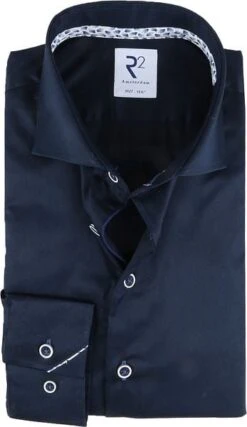 R2 Overhemd Extra Lange Mouwen Donkerblauw 11 R2 Overhemd Extra Lange Mouwen Donkerblauw -Kleding Kortingswinkel 73821 1 1