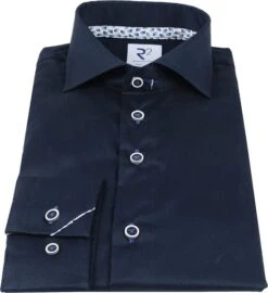 R2 Overhemd Extra Lange Mouwen Donkerblauw 13 R2 Overhemd Extra Lange Mouwen Donkerblauw -Kleding Kortingswinkel 73821 3 1
